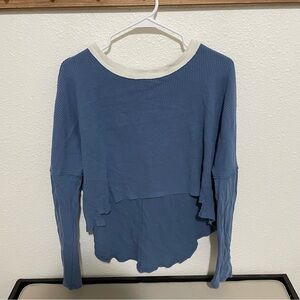 We The Free Blue Knit Top